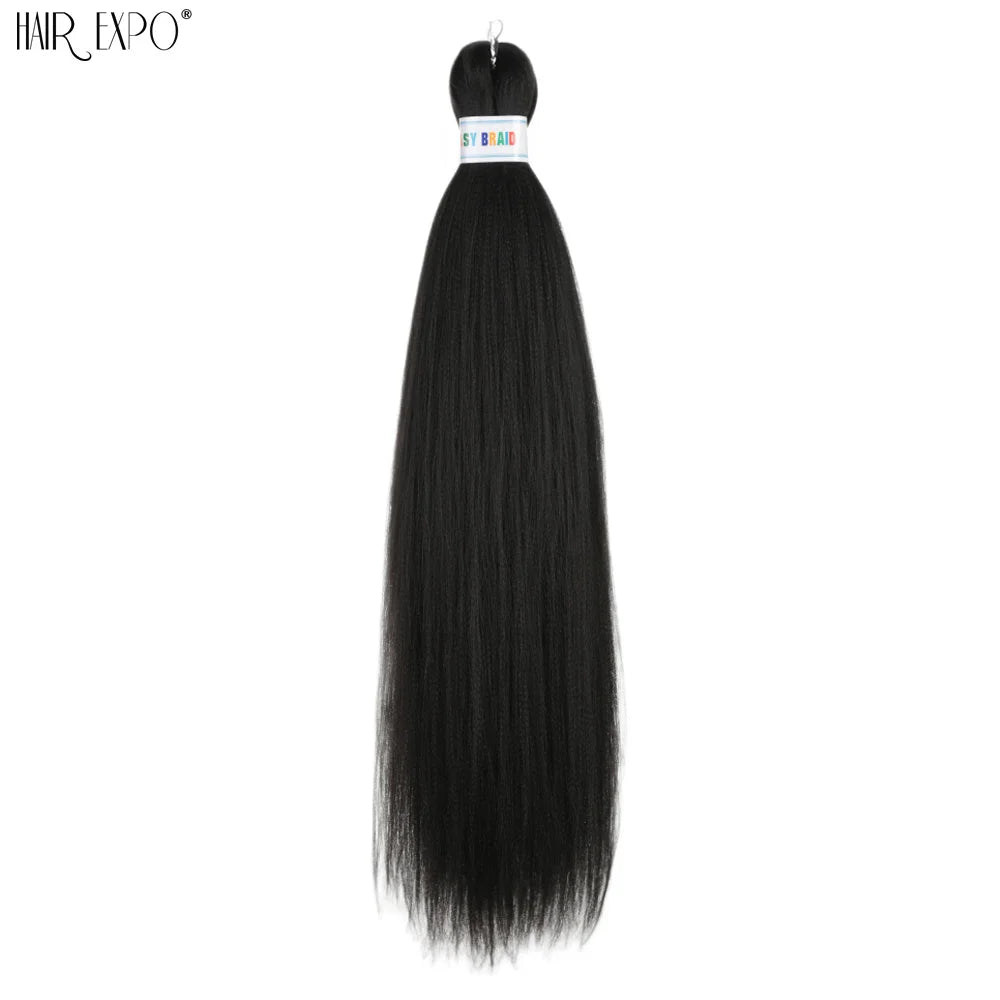 26Inch Easy Braids Hair Synthetic Colourful Pre Stretched Braiding Hair Extensions Jumbo Braids Ombre Yaki Long Straight Hair