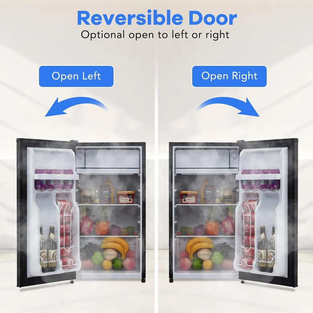 4.3 Cu.Ft Mini Fridge With Freezer, Single Door Small Refrigerator, 7 Settings Temperature Adjustable, Low Noise, For Home, RV