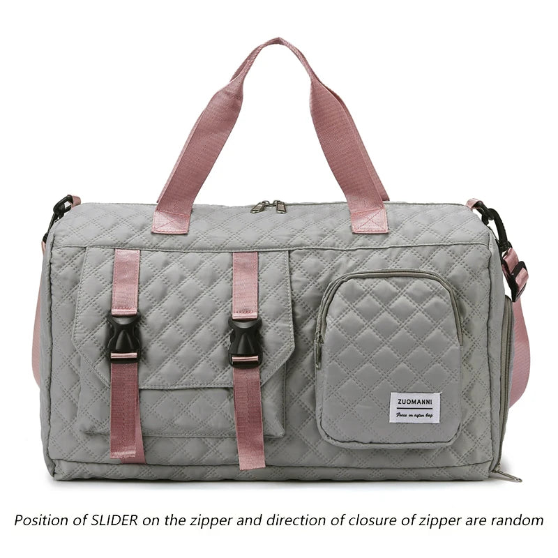 Durable Nylon Travel Duffle Bag, Portable Sports Gym Bag for Overnight Trips Shoulder Duffel Training Bag, Spacious Argyle