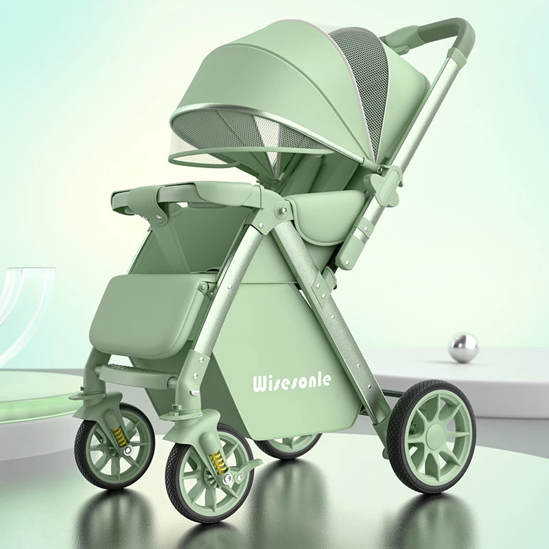 Upgraded Baby Strollers can Sit and Lie Down High Landscape Lightweight Folding Two-way Stroller Children Stroller