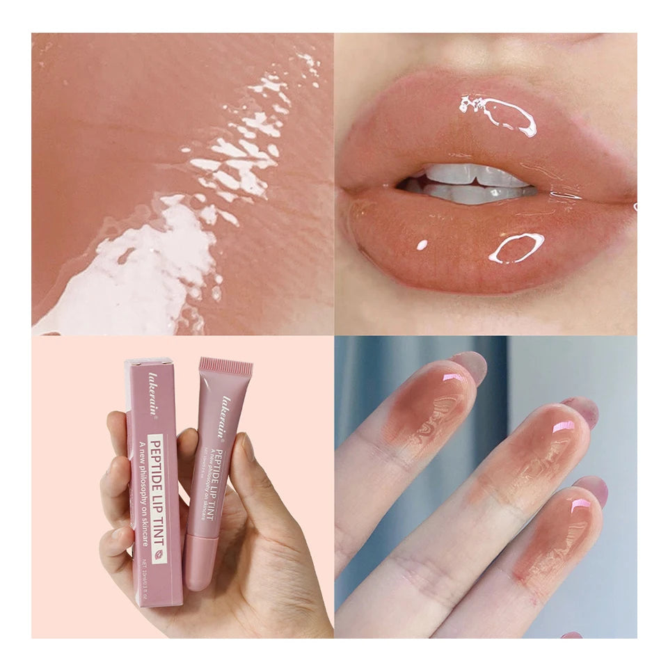 Lakerain Peptide Lip Tint — Fragrance-Free Tinted Lip Serum Gloss (10 ml)