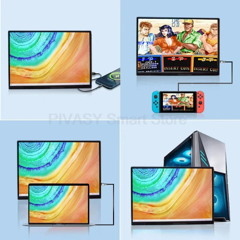 10.5 Inch Portable Touch Screen TV Monitor Mobile for Movie Home Party Office Business Lightweight High - definition Saturation