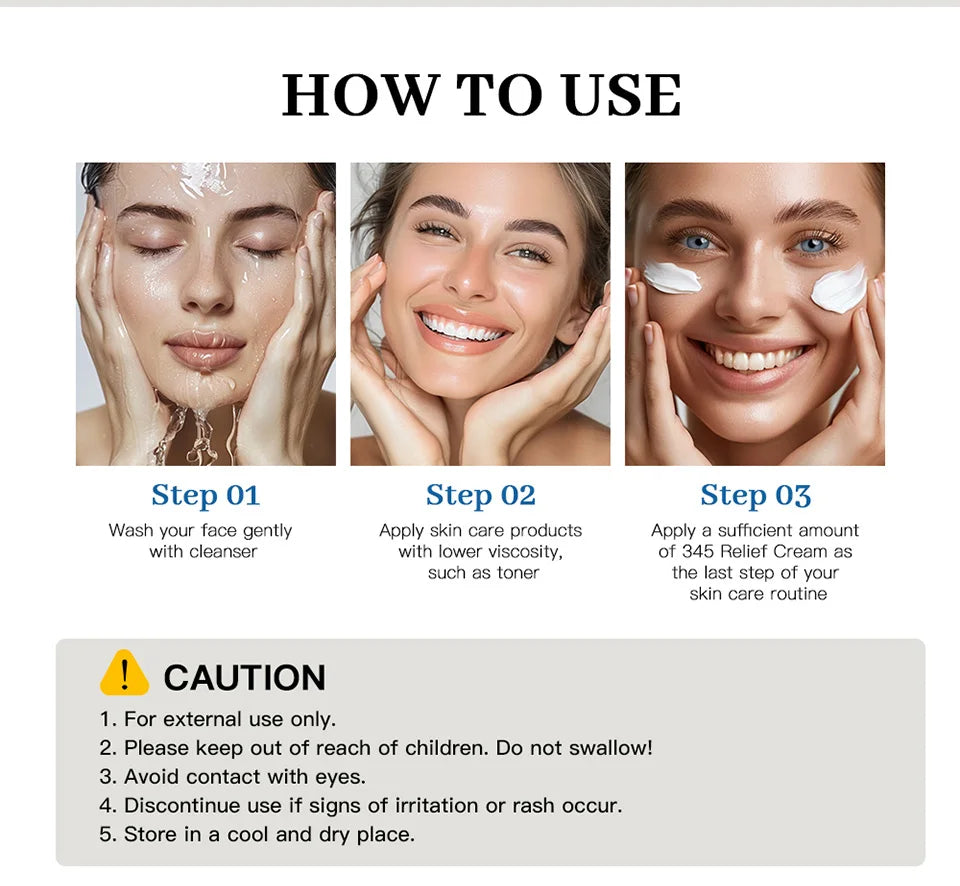 345 Relief Cream Address Blemishes Nourish Skin And Provide Moisturizing And Calming  Lifting Beauty Moisturizer Korean Product