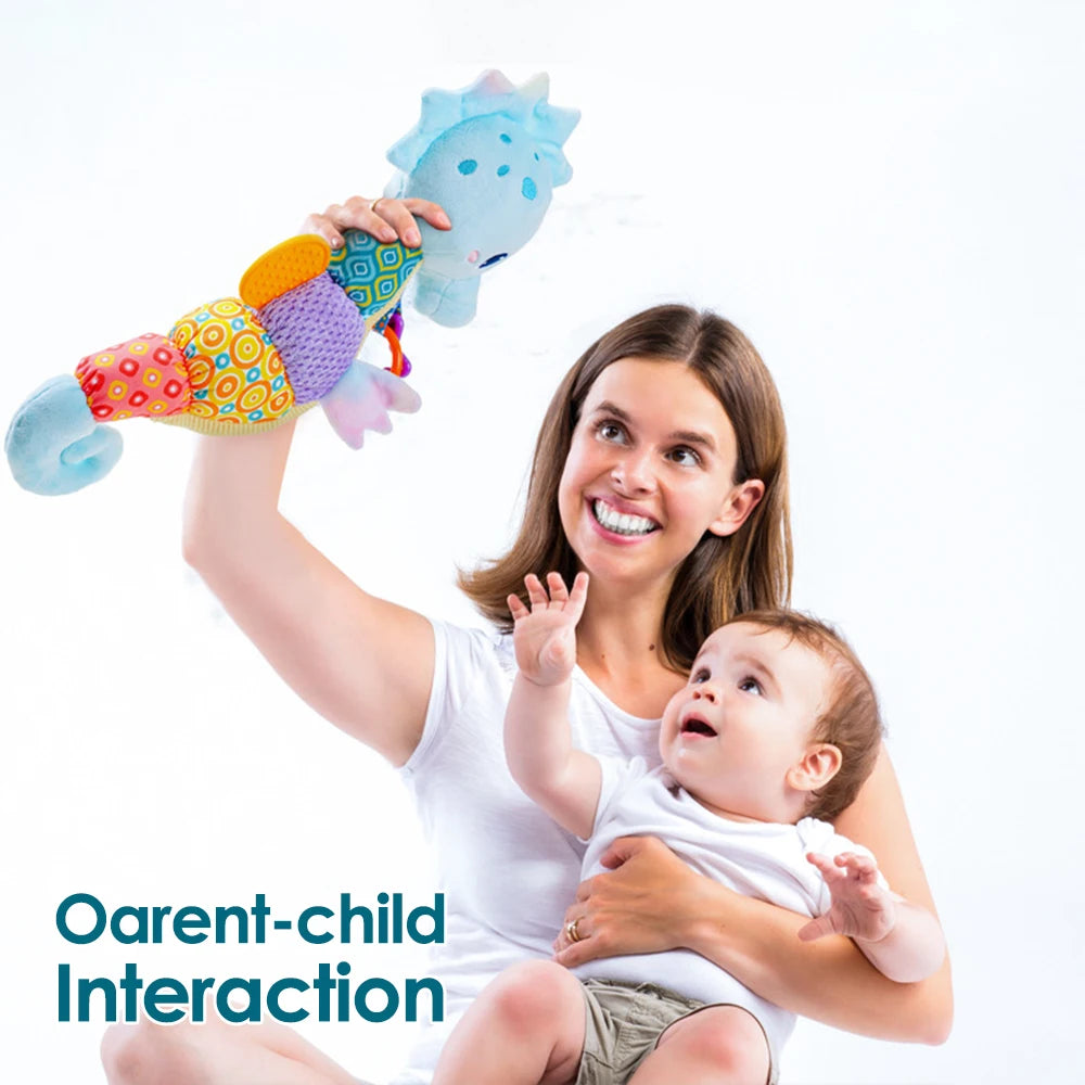 1pcs Soft Giraffe Animal Handbells Rattles Plush Infant Toddler Car Bed Hanging Toy Baby Early Education Development Handle Toys