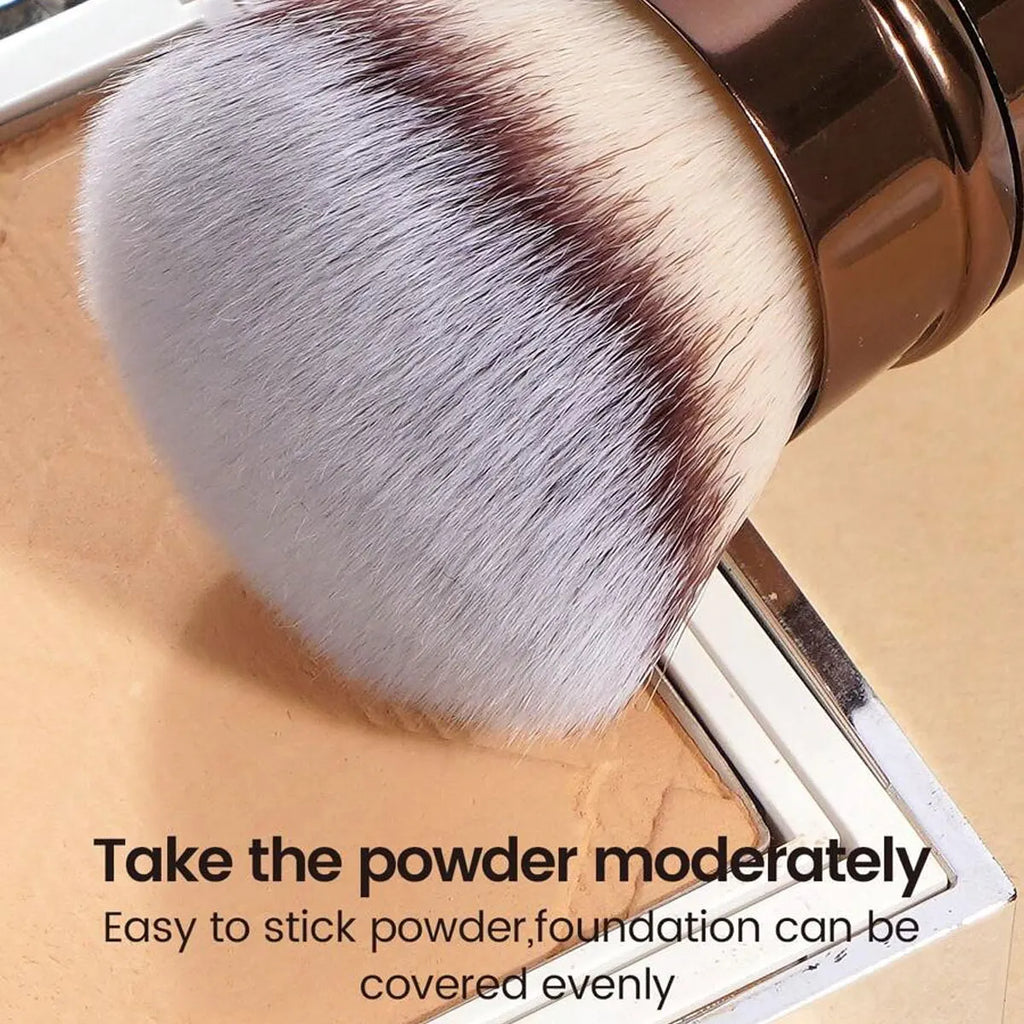 1pc Professional Face Retractable Makeup Brush,Blush Brush Foundation Brush Loose Powder Brush Synthetic Hair Ultra-Soft Doundat