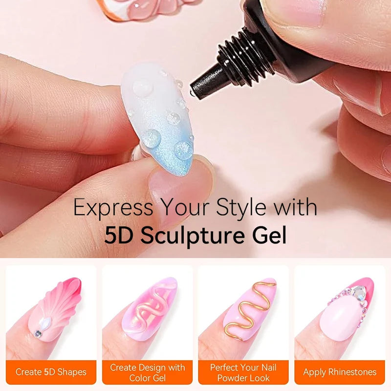 BORN PRETTY 5D Sculpting Nail Gel (8ml) – Emboss & Carve 3D Designs