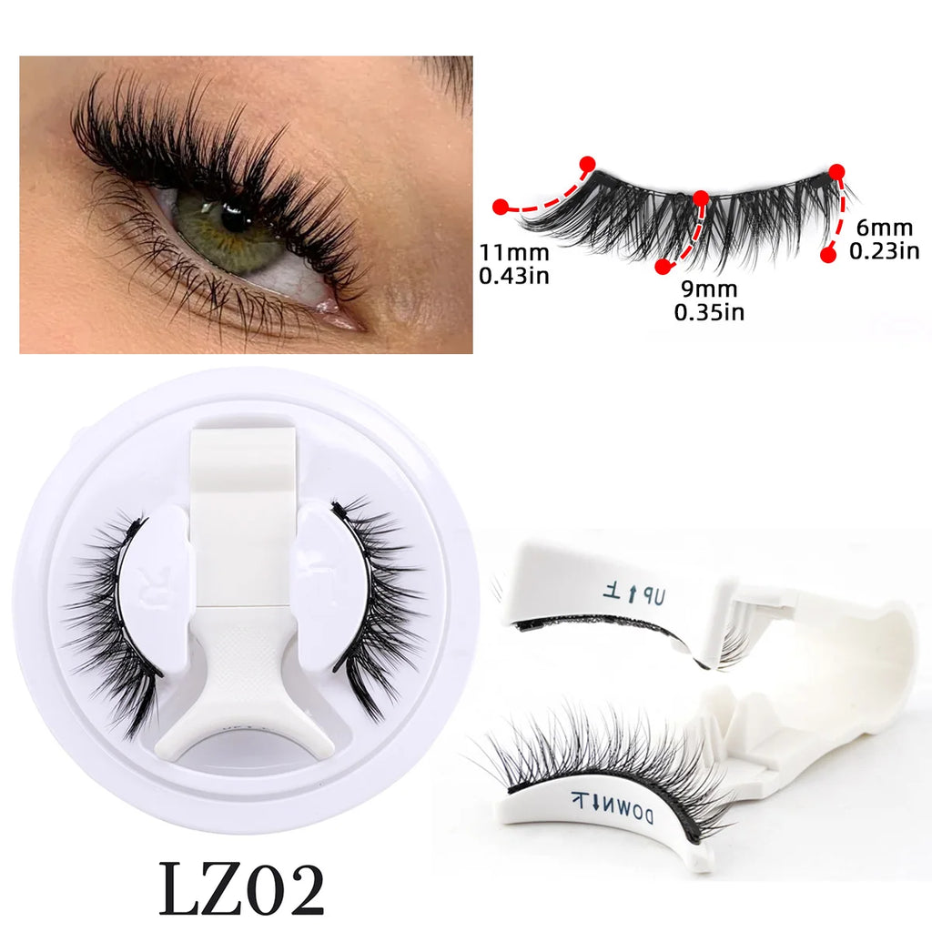 SHIDISHANGPIN 3D Magnetic False Eyelashes — Reusable, Glue-Free, Natural Long & Fluffy Look (1 Pair + Curler)