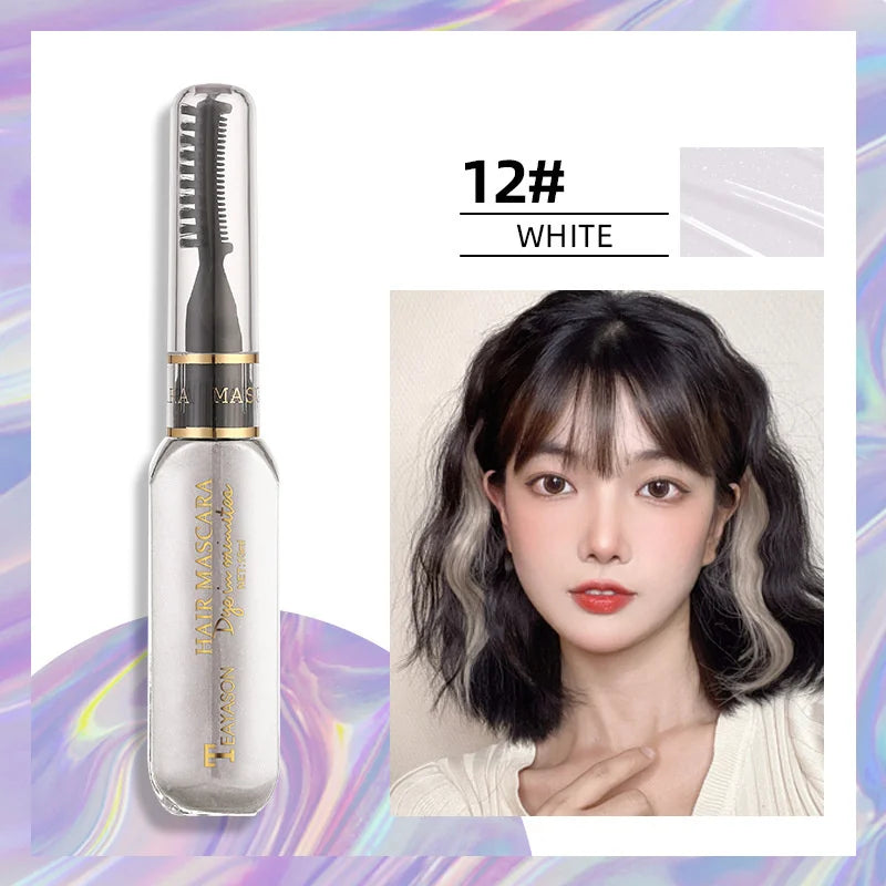 13 Colors One-off Hairs Color Disposable Hair Coloured Mascara Beauty Tool Washable Non-toxic DIY Hair Wax Blue Grey Purple