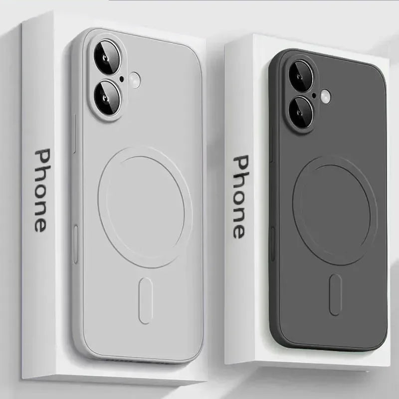 Luxury For Magsafe Liquid Silicone Soft Phone Case For IPhone 16 15 14 13 12 17 Pro Max Plus Magnetic Wireless Charging Cover