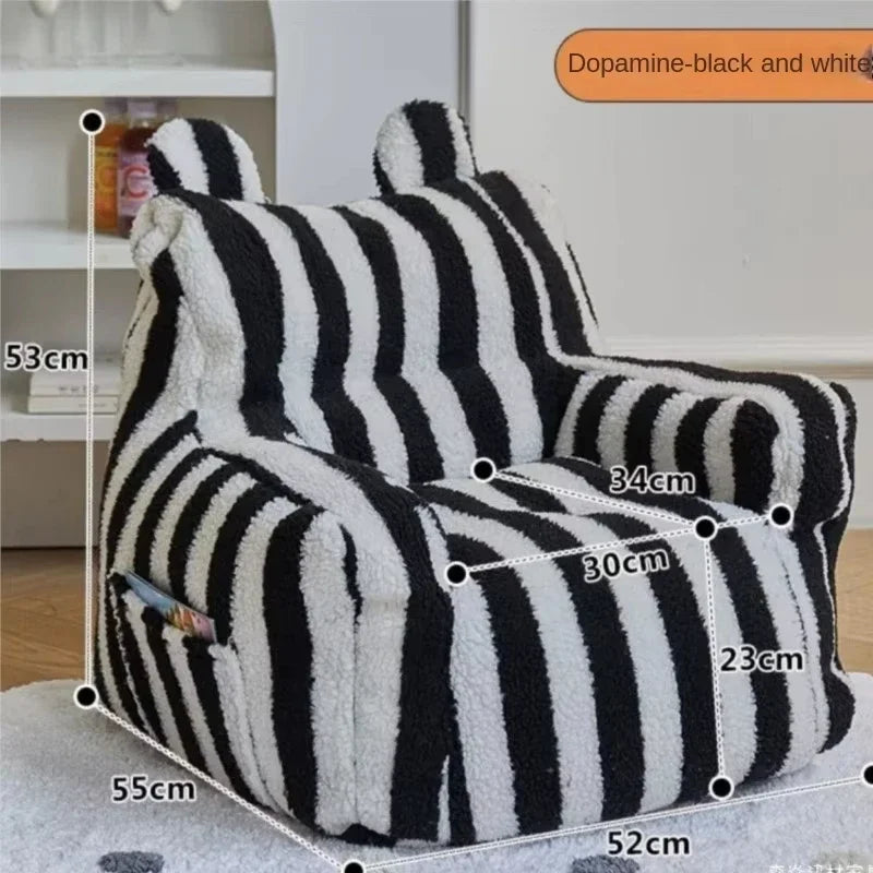 Single Sofa Chair Cartoon Seat Baby Sofa Children Sofa Funny Lazy Bean Bag Environmentally Friendly Thickened Portable Sofa Chai