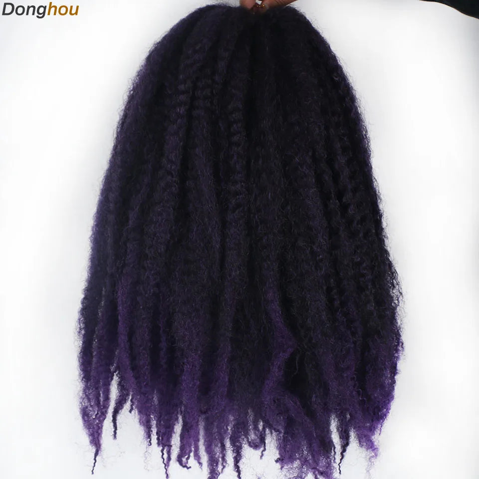 DONGHOU Marley Twist Braiding Hair — 18" Synthetic Afro Twist for Faux Locs & Crochet (1–6 Packs)