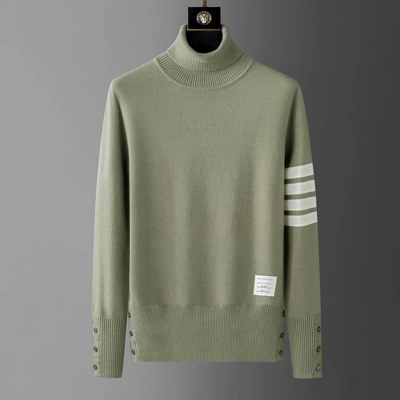 High end luxury brand sweater men personality trend ribbon striped round neck Knitwear autumn and winter Korean casual pullover