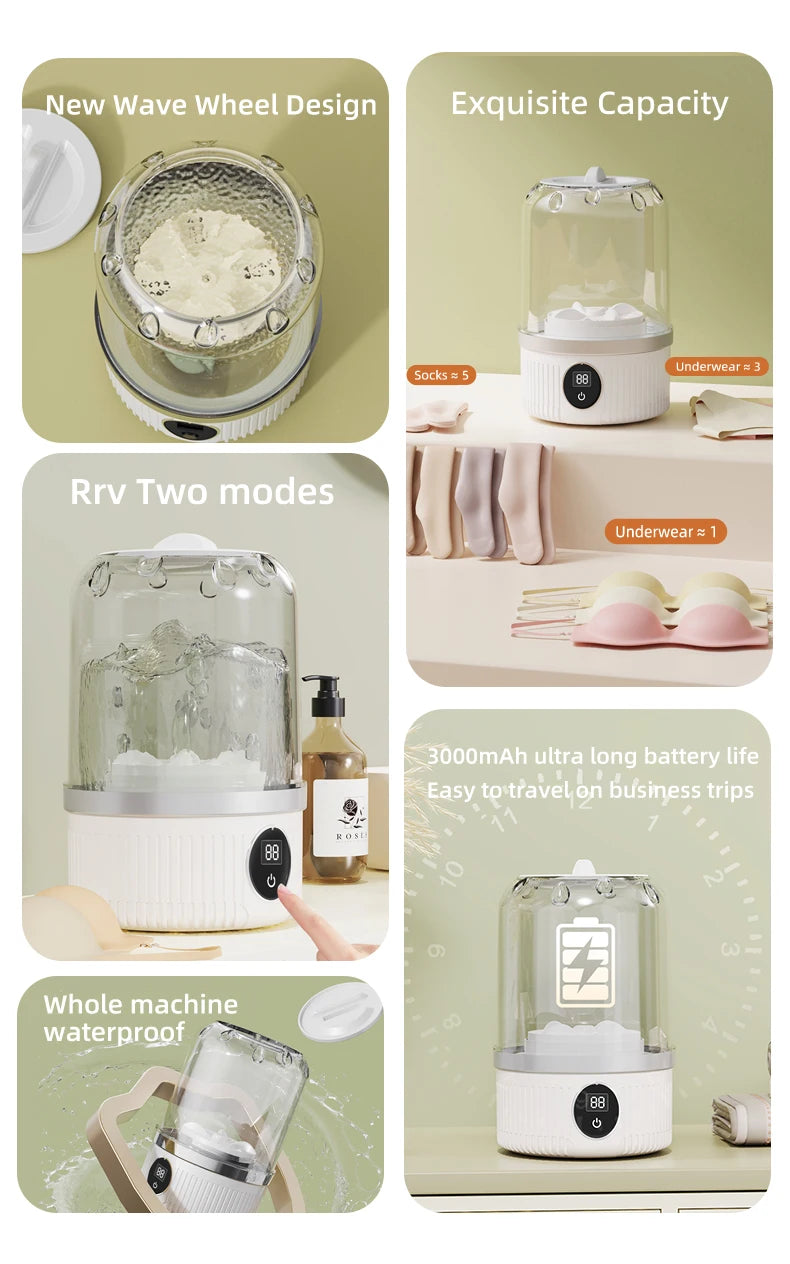 Mini Household Electric Washing Cup Underwear Socks Small Wireless Charging Washing Machine Pet clothes washing machine