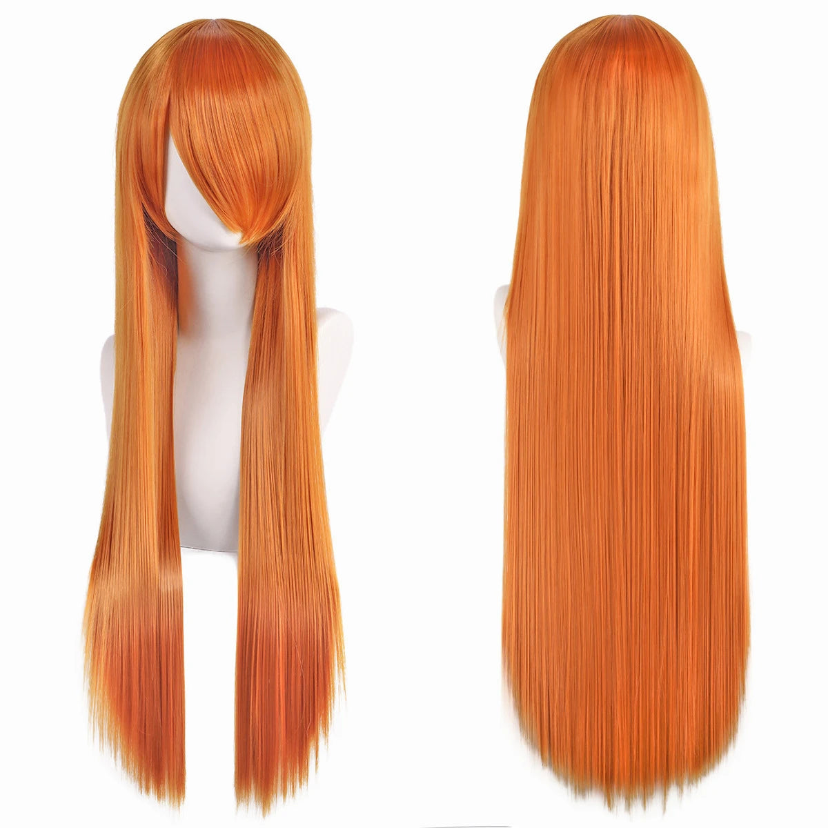 80cm Long Synthetic White Purple Cosplay Wigs Green Hair Straight Silver Wig Pink Hairpiece Lolita Wig with Bangs