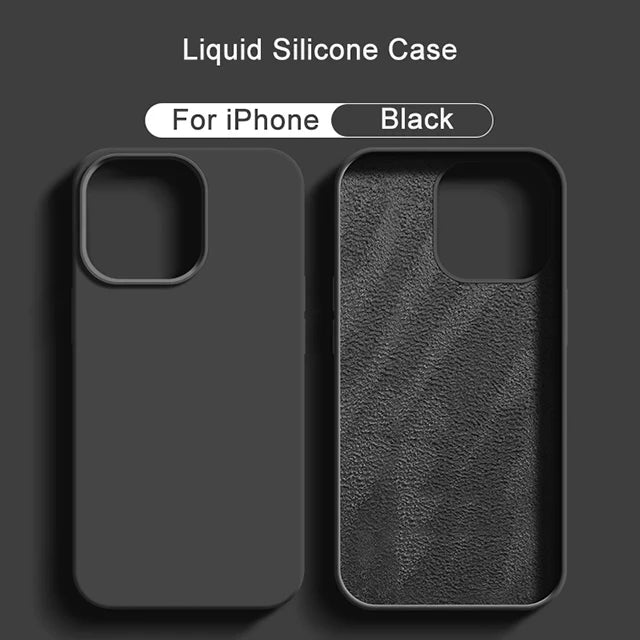 Original Liquid Silicone Case For Apple iPhone 16 14 13 12 11 15 Pro Max Plus Official Case Shockproof Cover Phone Accessories