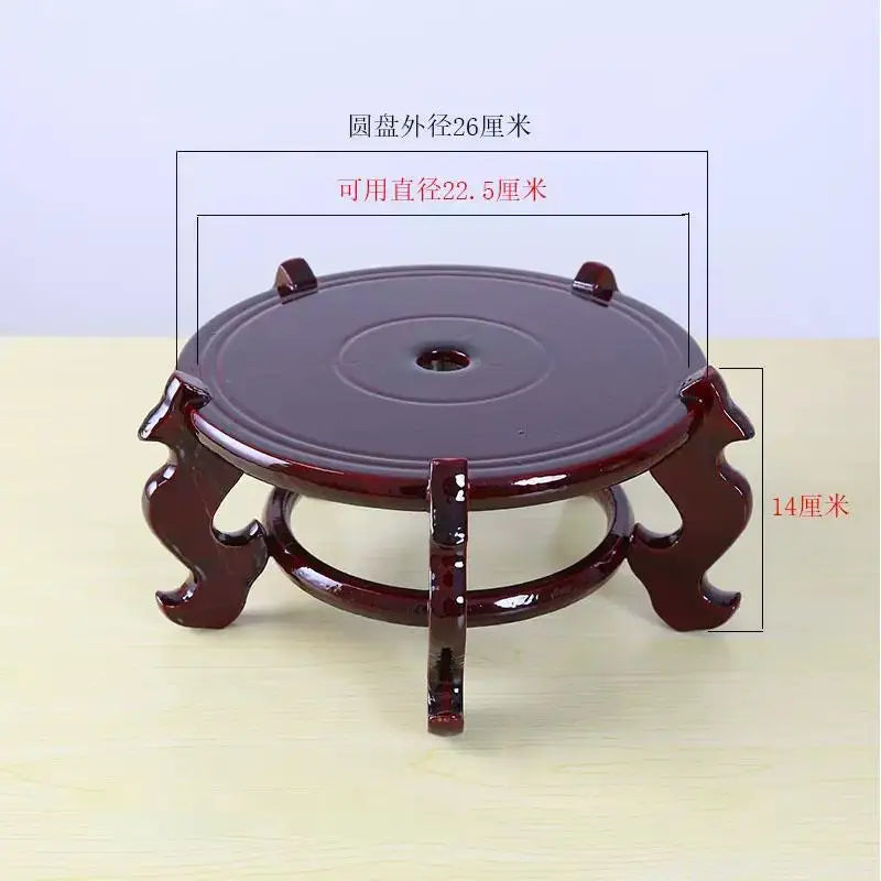 Natural Solid Wood Pedestal Crafts Vase Flower Pot Bonsai Plant Decorative Shelves Greenhouse Shelf Kitchen Wooden Display Stand