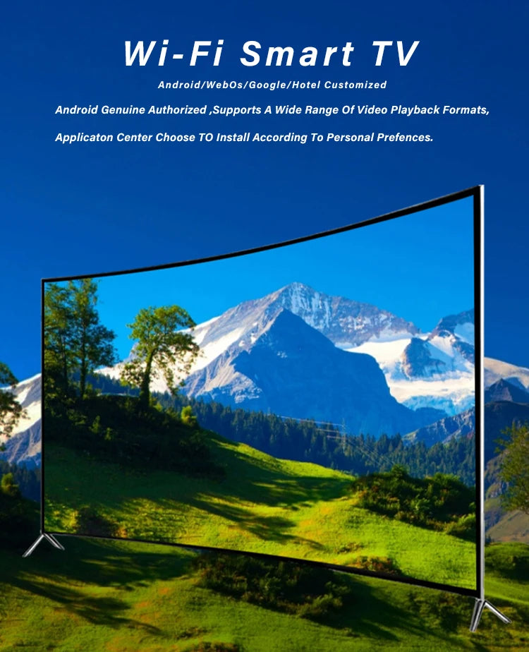 75 Inch Smart TV 4K Ultra HD LED Curved Big Screen Wifi Inteligentes Television