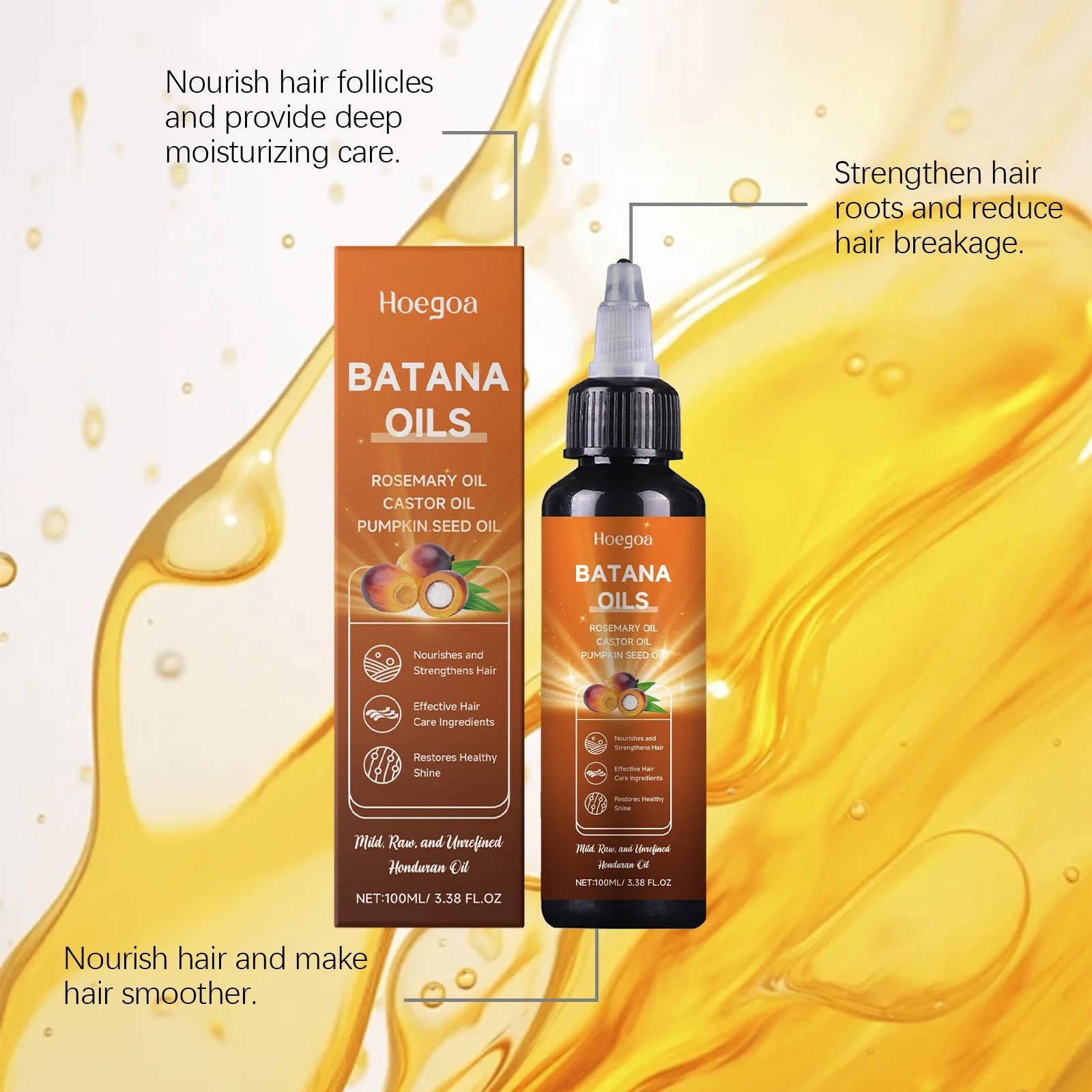 Hoegoa Batana & Rosemary Hair Growth Oil – 100ml Strengthening & Scalp Repair Treatment