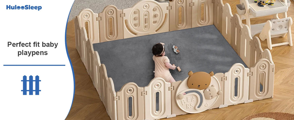 Gray Memory Foam Baby Play Mat for Playpen Thick Large Crawling Mat for Floor Soft Velvet Non-Slip for Kids Playroom Mat Rug