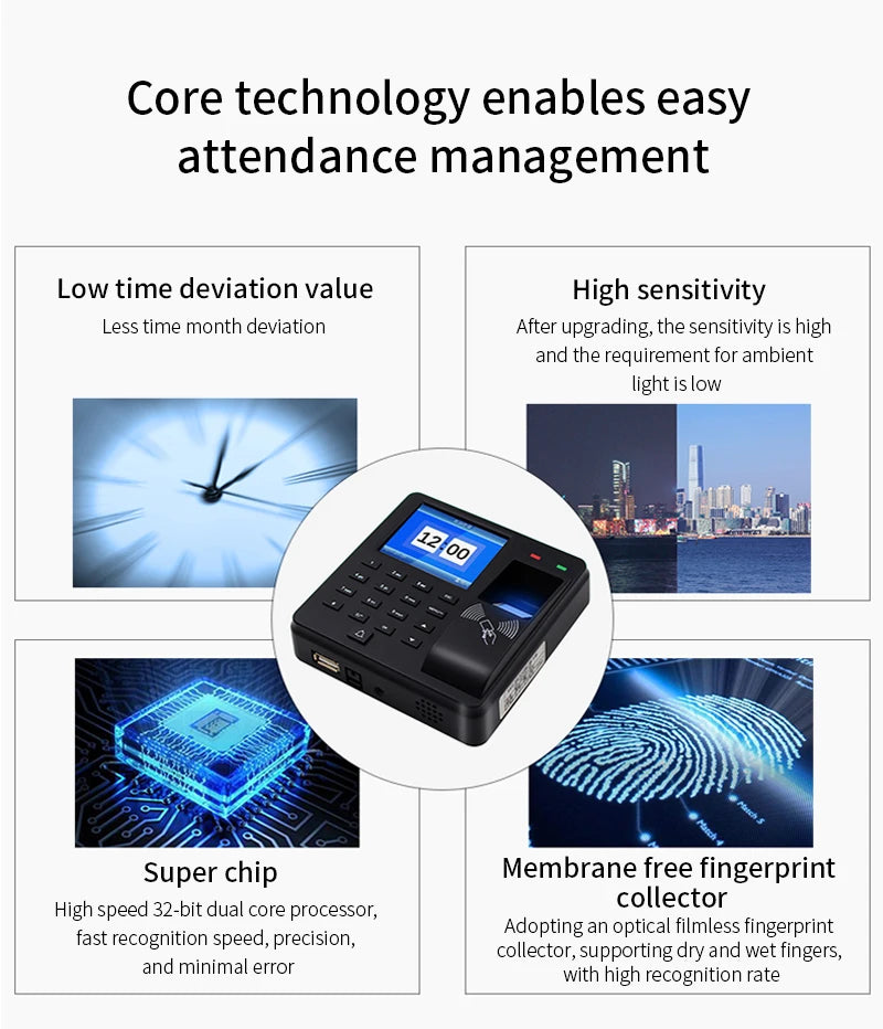 Asia-Teco M10H Fingerprint Time & Access Terminal (2.4" TFT)