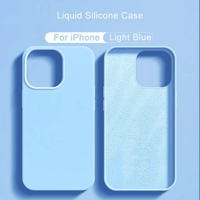 Original Liquid Silicone Case For Apple iPhone 16 14 13 12 11 15 Pro Max Plus Official Case Shockproof Cover Phone Accessories