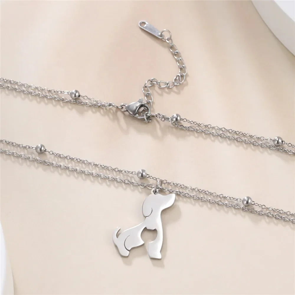 Skyrim Cat & Dog Pendant Necklace — Stainless Steel Animal Charm Jewelry