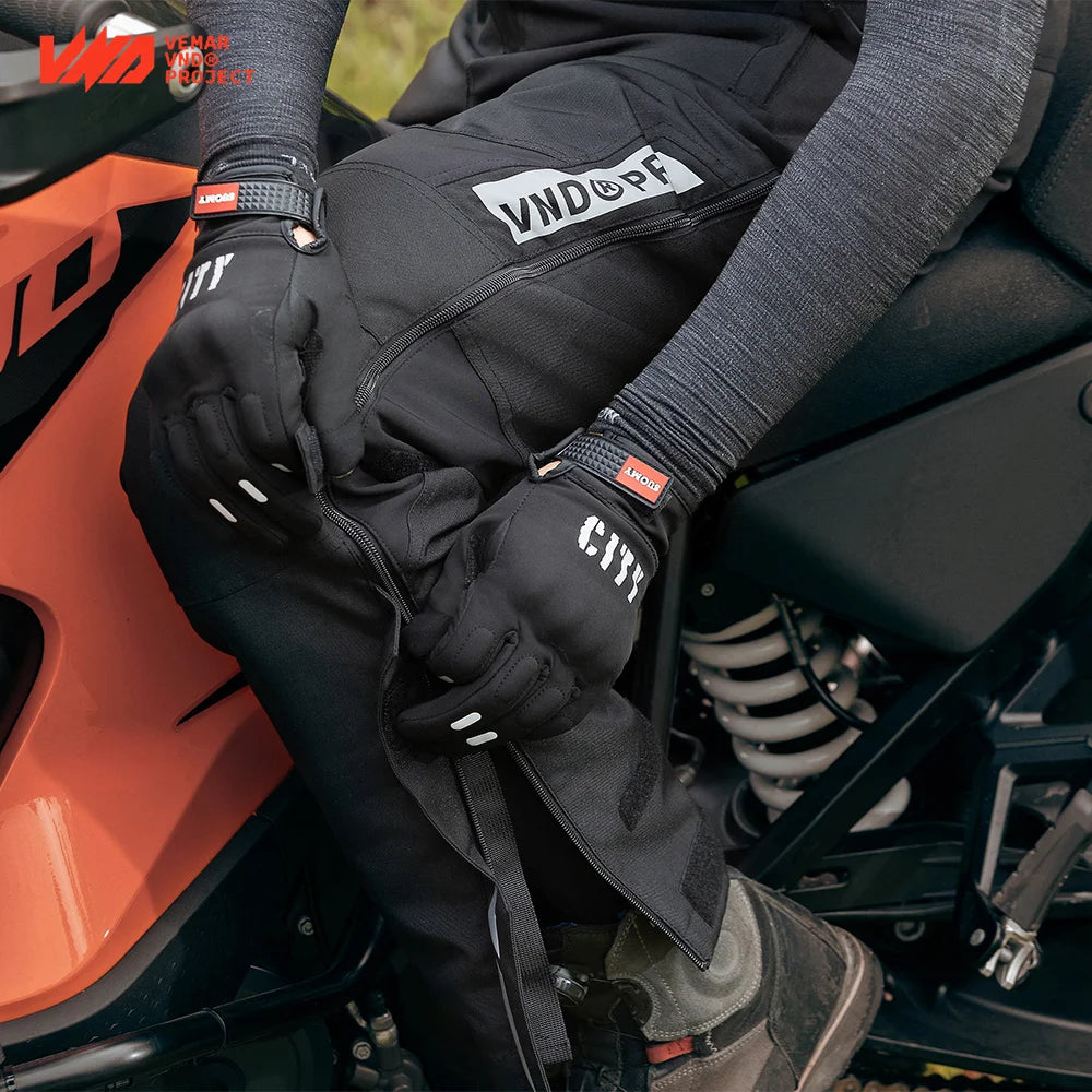 Winter Waterproof Motorcycle Overpants Quick Release Touring Moto Pants Men's Warm Windproof Motorbike Trousers CE Kneepads