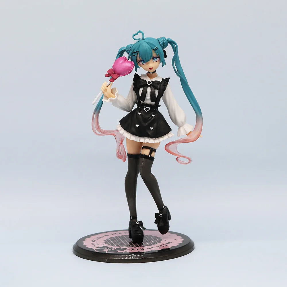 Hatsune Miku Desktop Cute Action FigureNeko T-Shirt Ver. Anime Figurine Kawaii Girl Model Toy Gift