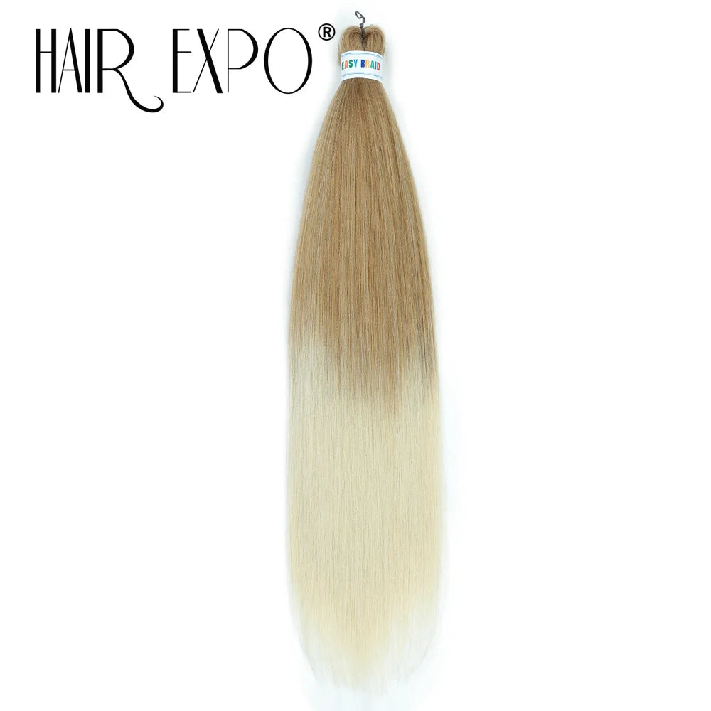 26Inch Easy Braids Hair Synthetic Colourful Pre Stretched Braiding Hair Extensions Jumbo Braids Ombre Yaki Long Straight Hair
