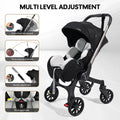 Portable baby strolle, foldable travel cart, adjustable handle for two-way push, adjustable backrest, with sunshade