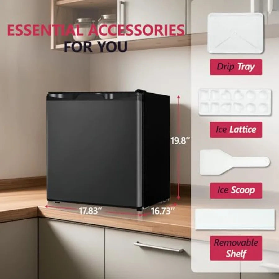 1.7 Cu.Ft Mini Fridge with Freezer Single Reversible Door Compact Refrigerator Adjustable Thermostat Energy Saving Mini Fridge