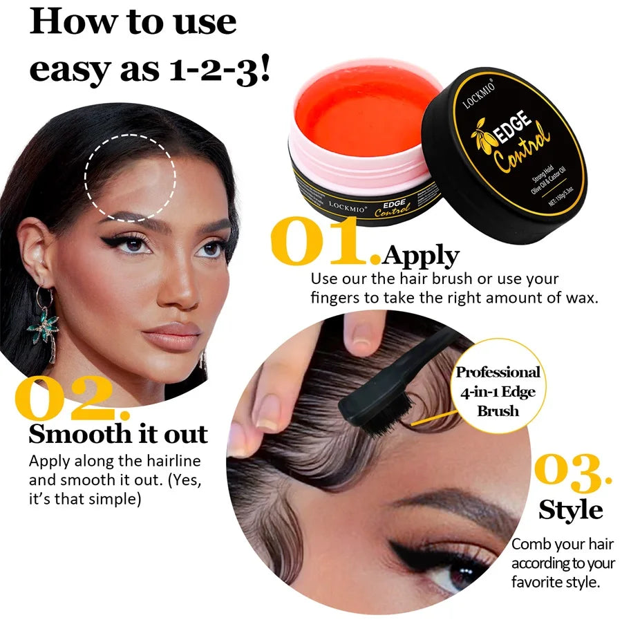 Edge Control Gel Pomade – Anti-Frizz Baby Hair & Bangs Styling Wax (150g)