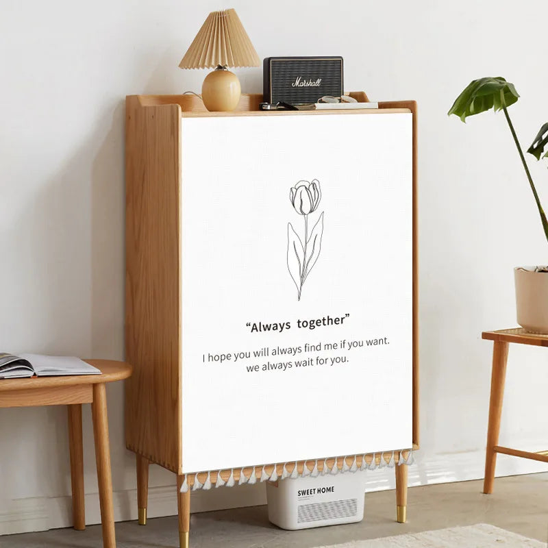 Nature Plant Potted Nordic Cabinet Short Curtains Punch-free Half-curtain Dust Cover Shoe Shelf Kitchen Storage Shelf Curtains