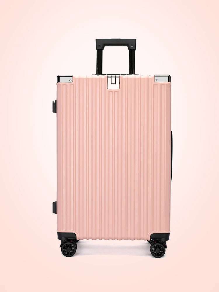 Sturdy Suitcase Aluminum Frame Trolley Case 20 Male and Female Students Universal Wheels 24 Boarding Suitcase Password Leather C