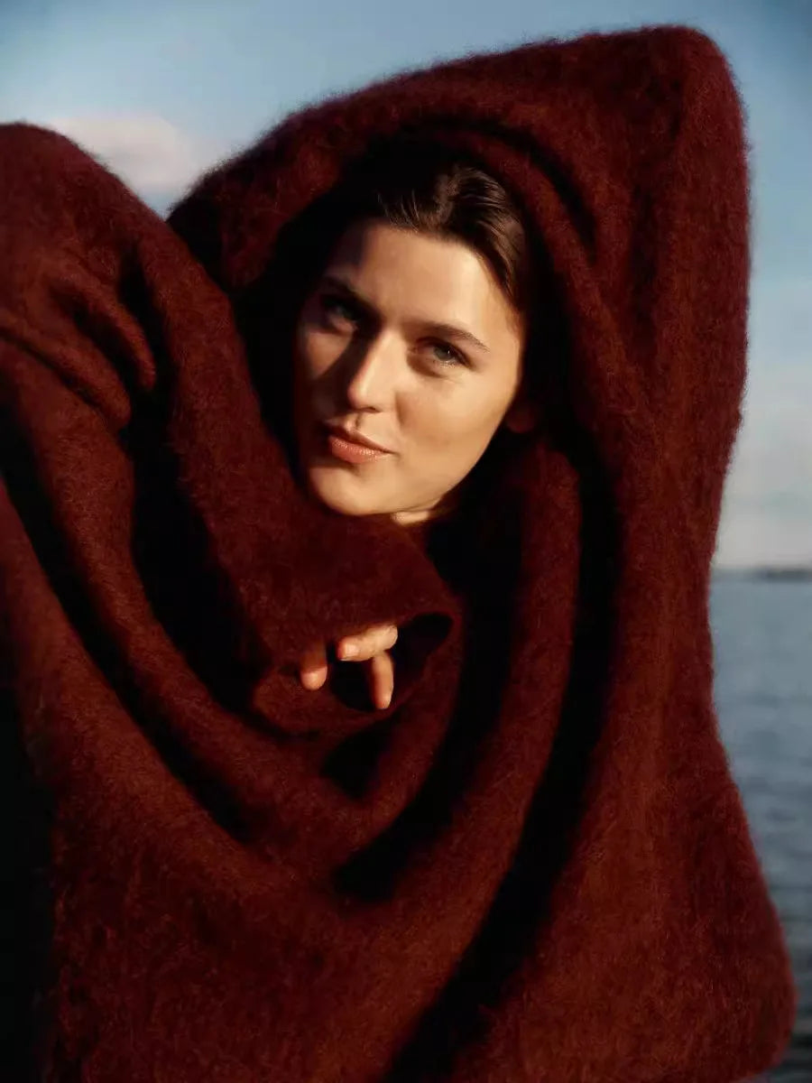 Women’s Oversized Fuzzy Knit Pullover – Solid Color Crewneck Sweater (Cozy “Lazy” Style)