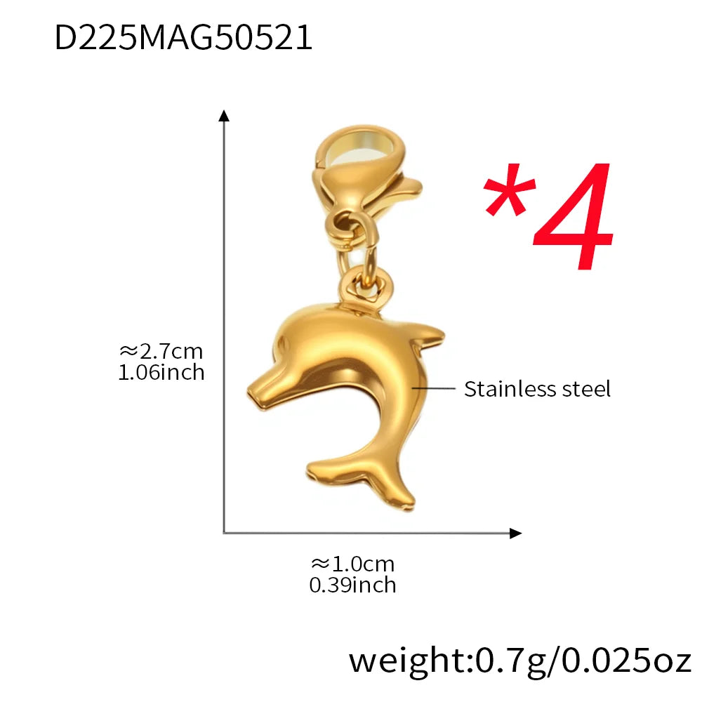 18K Gold-Plated Starfish Dolphin Shell Bracelet | 316 Stainless Steel Women’s Trend Jewelry 2025