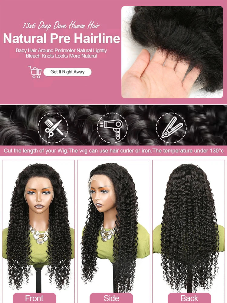 Loose Deep Wave HD Lace Wig — 13×6 / 13×4 / 360, up to 300% Density, 40–46"