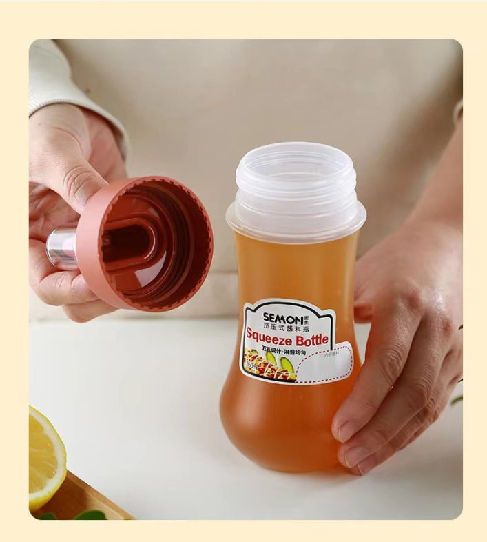 Porous Squeeze Sauce Bottle 350ML Tomato Honey Salad Dressing Container Kitchen Condiment Dispenser for Ketchup BBQ Sauces Oil