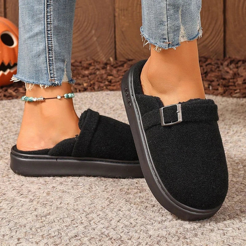 Winter Women's Slippers Home Plush Luxury Designer Woman Shoes Indoor Fluffy Fashion Platform Fuzzy Fur Slides Elegant Flat Soft