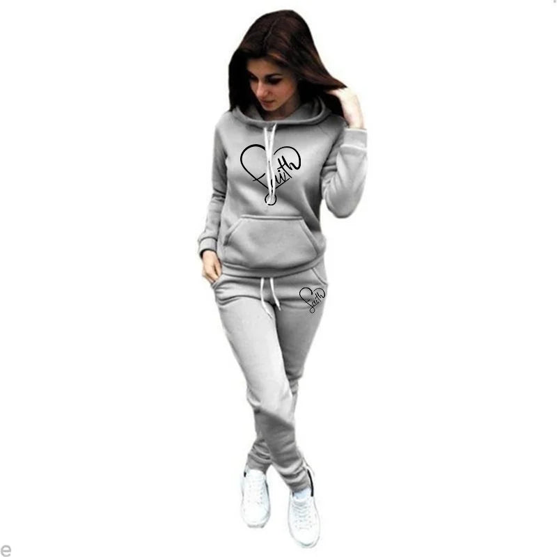 Fall and winter fashion hot new high quality pullover set street loose women's hoodie + sweatpants two-piece set