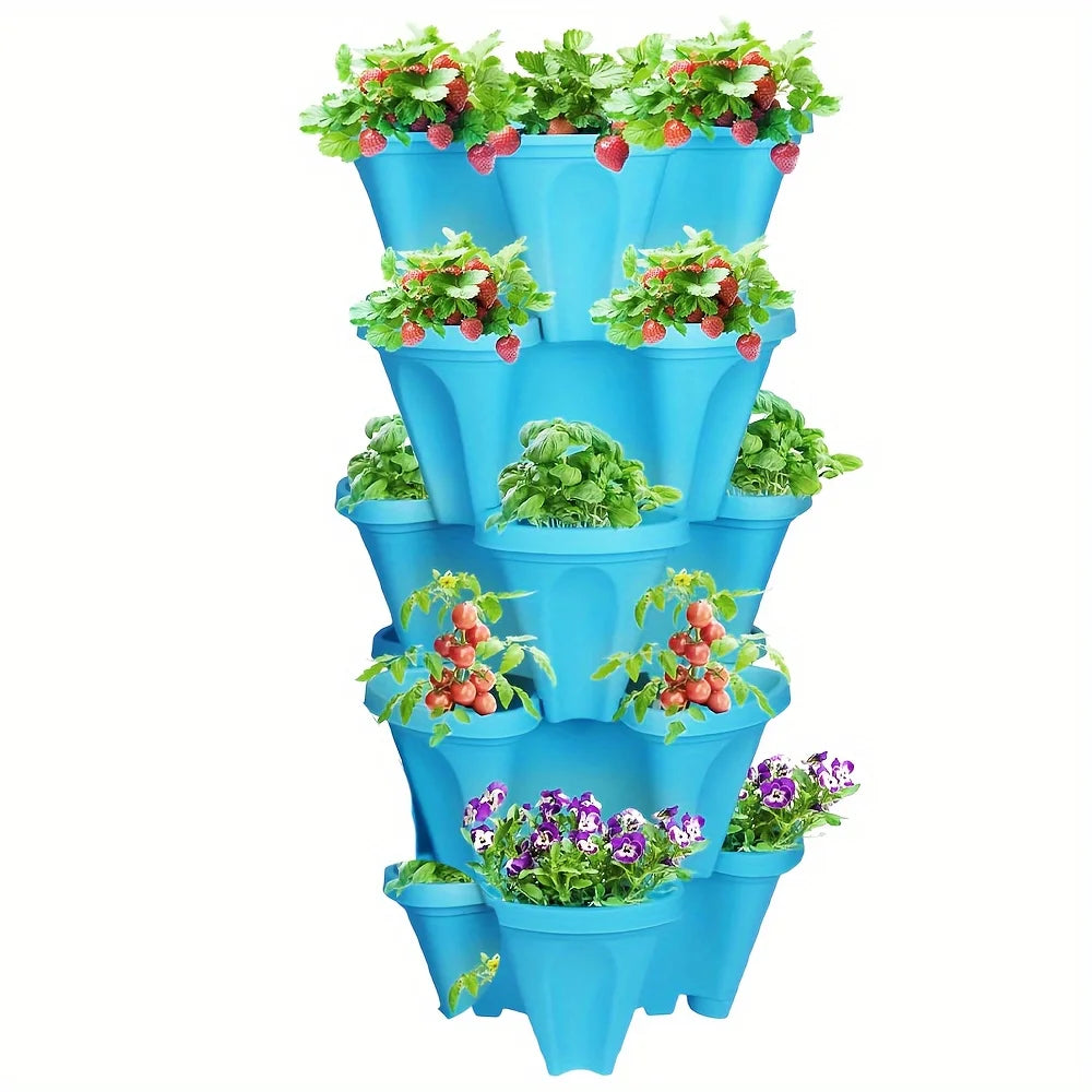5-Layer Stackable Vertical Planter with Wheels