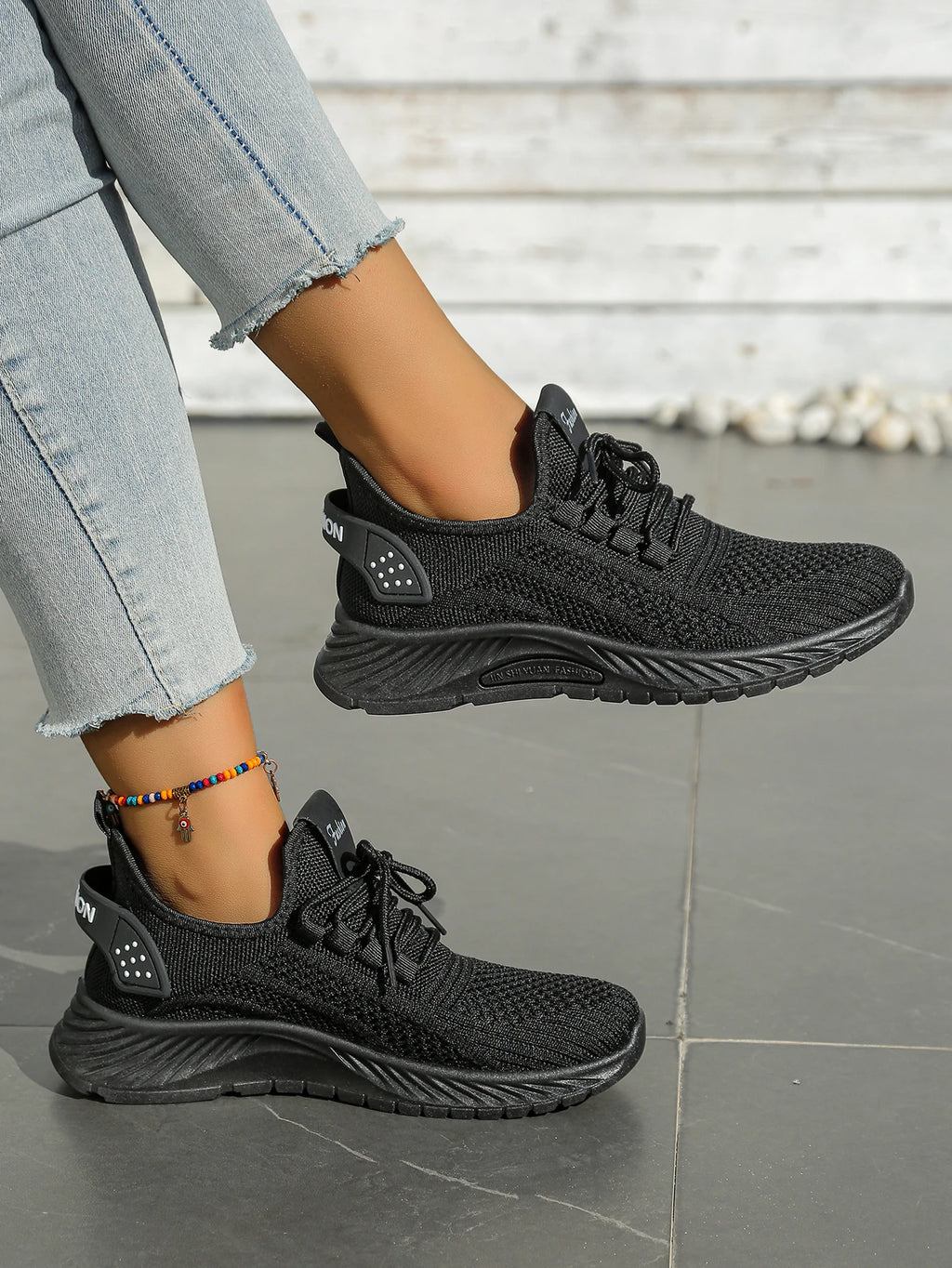Women’s Casual Fly-Weaving Sneakers (SA1806) — Lightweight, Breathable Lace-Up | Fall 2025 Trend