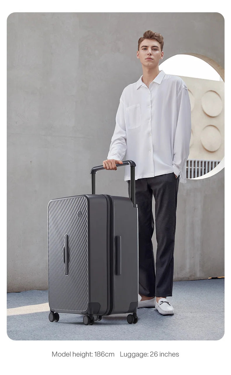 Mixi Large-Capacity Suitcase Trolley Case 26inch Checked in Hardside Rolling Wheels Luggage Wide Handle Travel Suitcases Trunk