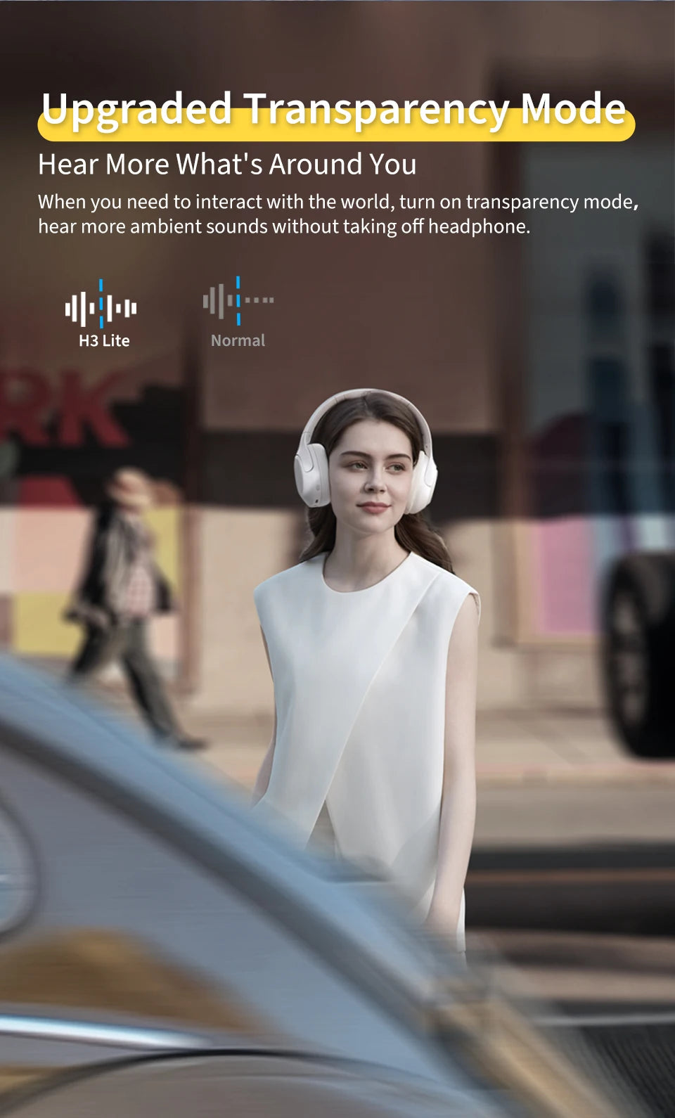 QCY H3 Lite ANC Wireless/Wired Headphones (BT 5.3, 60H)