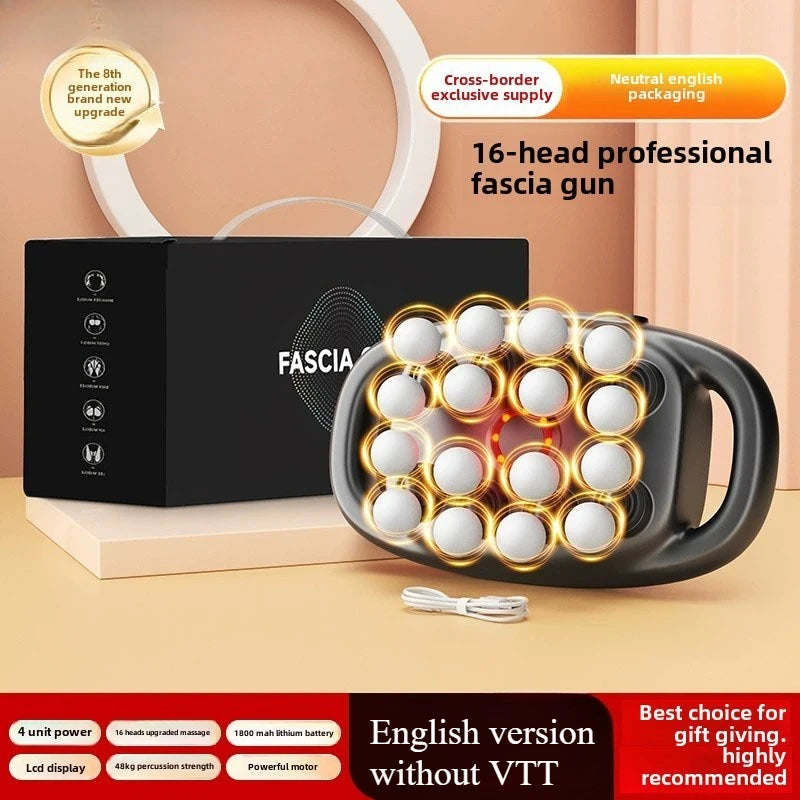 Brand high-end 16-head fascia gun multi-head massager, waist and back muscles deep relaxation 16-head massager