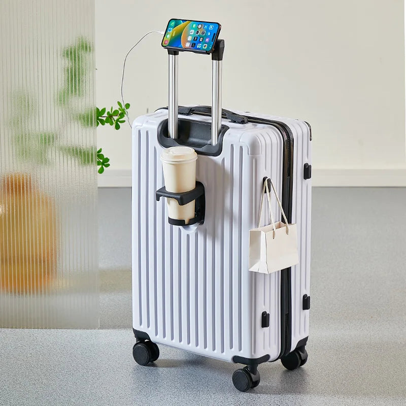 Lightweight Suitcase for Travelling Password Protected Children's Luggage Carry Bag for Men and Women Leather Suitcase 20-26Inch