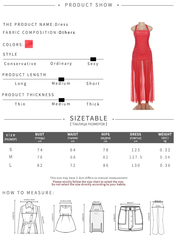 Nibber See Through Hem Dress Women Ruched Halter Summer Trend Sleeveless Backless Patchwork Midnight Clubwear Party Maxi Bodycon