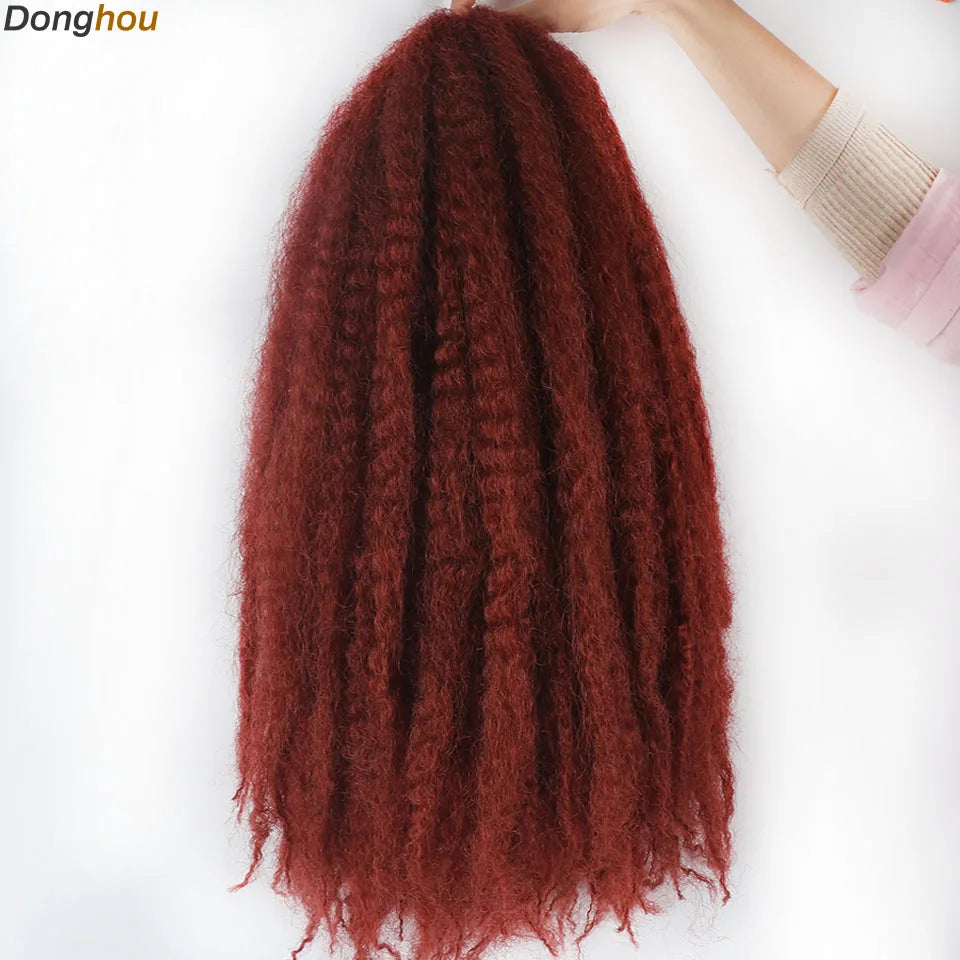 DONGHOU Marley Twist Braiding Hair — 18" Synthetic Afro Twist for Faux Locs & Crochet (1–6 Packs)