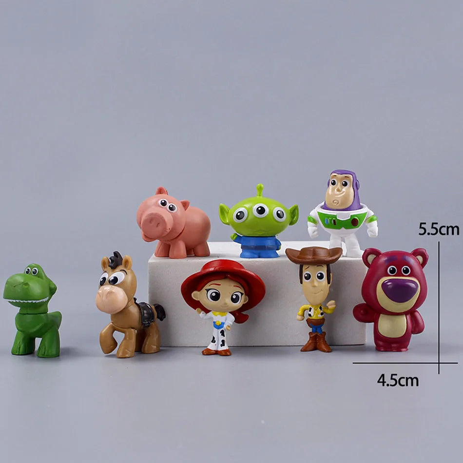 5cm 8pcs/set Disney Toys Story 4 Woody Buzz Lightyear Action Figure Anime Decoration Collection Figurine Toy Model For Children