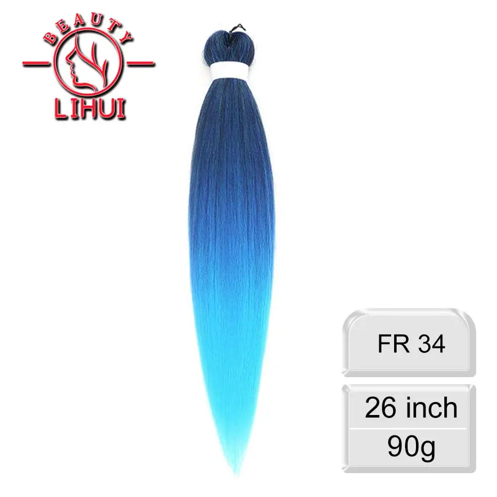 LIHUI Pre-Stretched Jumbo Braids — 26" 90 g Synthetic (Red/Pink, Frosted Colors)